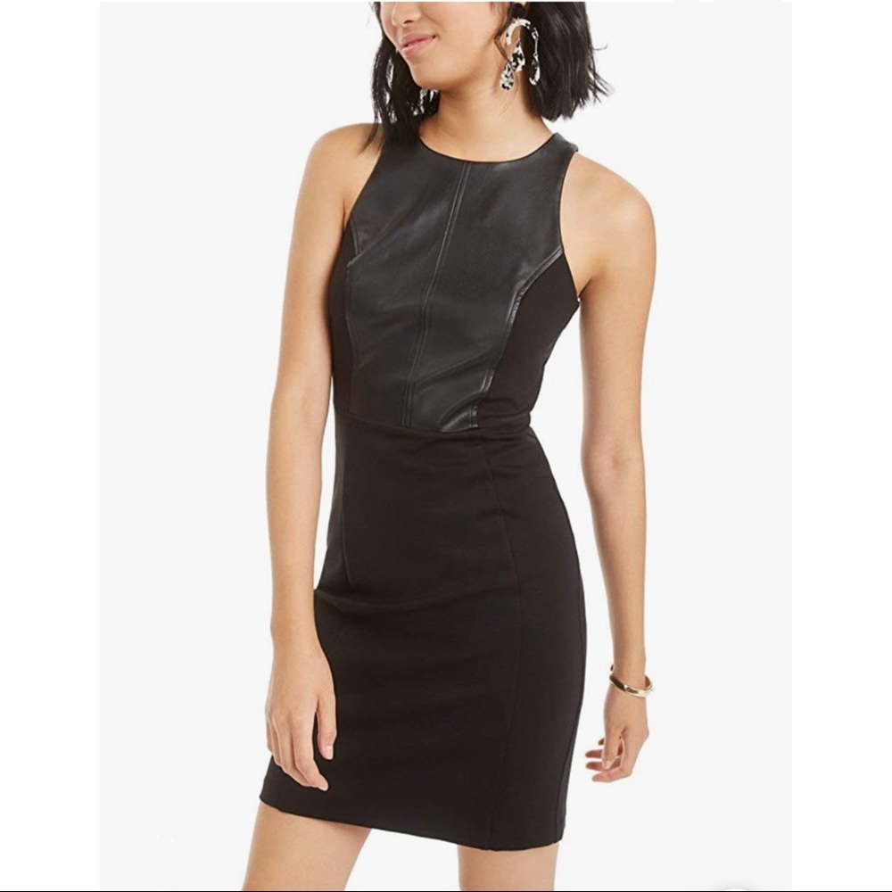 Bar lll Pleather Ponte Dress NWT size small